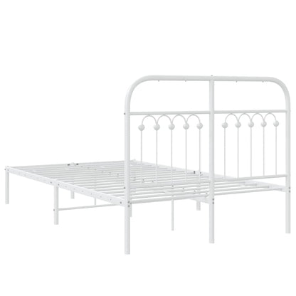 Estrutura de cama com cabeceira 120x200 cm metal branco