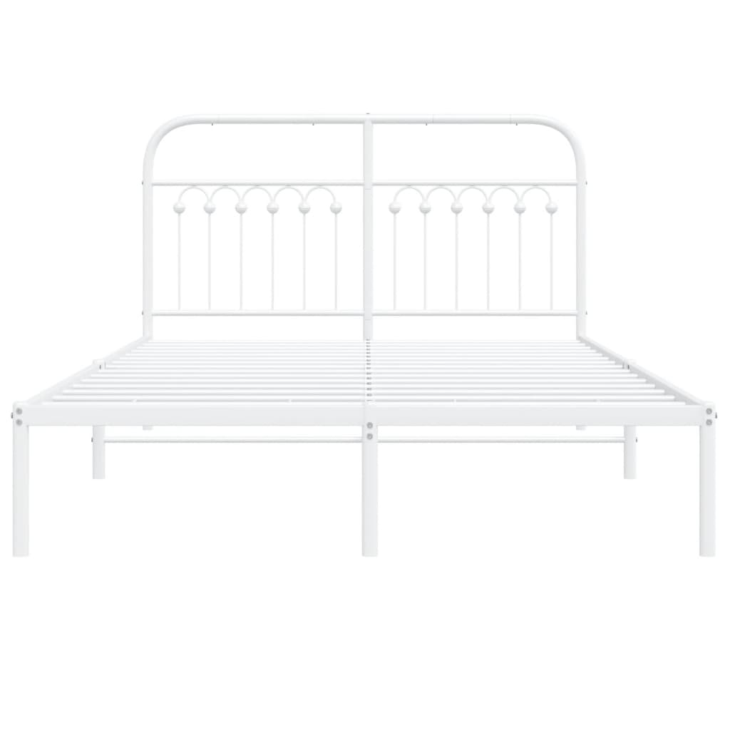 Estrutura de cama com cabeceira 135x190 cm metal branco