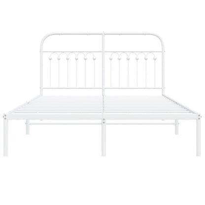 Estrutura de cama com cabeceira 135x190 cm metal branco