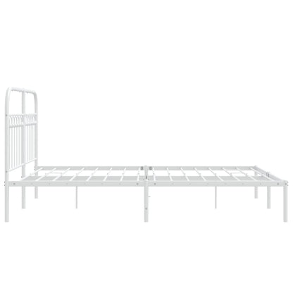 Estrutura de cama com cabeceira 135x190 cm metal branco