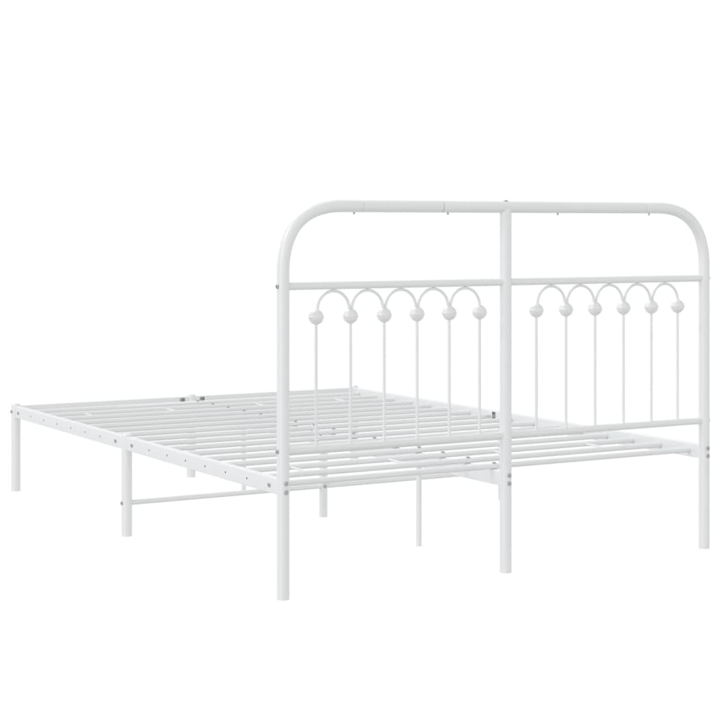 Estrutura de cama com cabeceira 135x190 cm metal branco