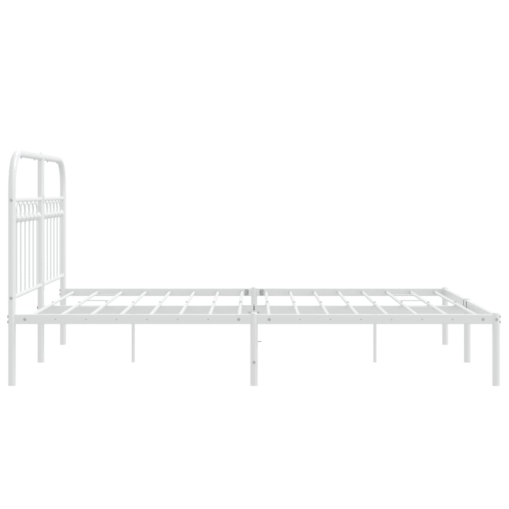 Estrutura de cama com cabeceira 140x200 cm metal branco