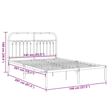 Estrutura de cama com cabeceira 140x200 cm metal branco