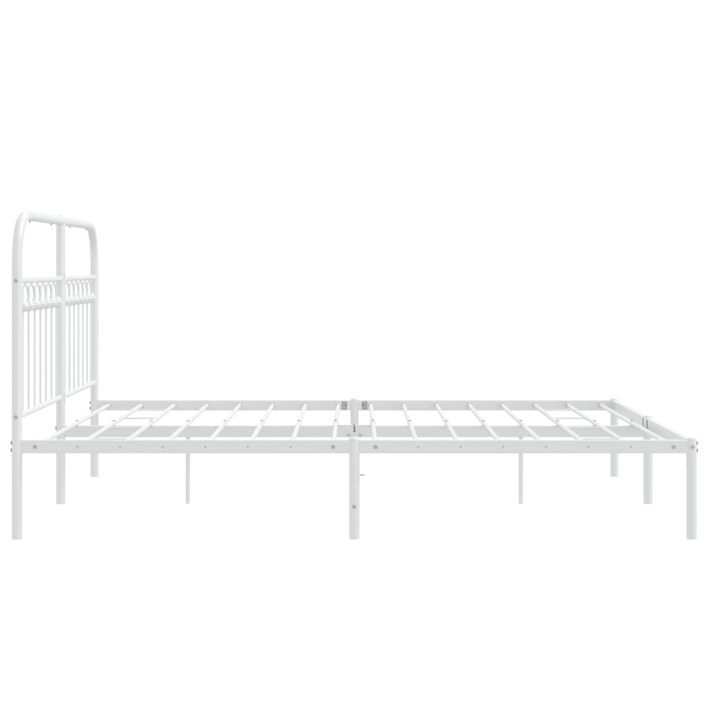 Estrutura de cama com cabeceira 150x200 cm metal branco