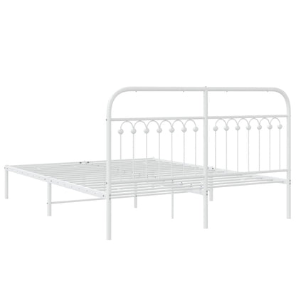 Estrutura de cama com cabeceira 150x200 cm metal branco