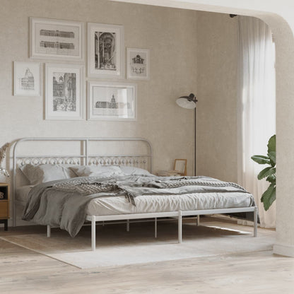 Estrutura de cama com cabeceira 183x213 cm metal branco