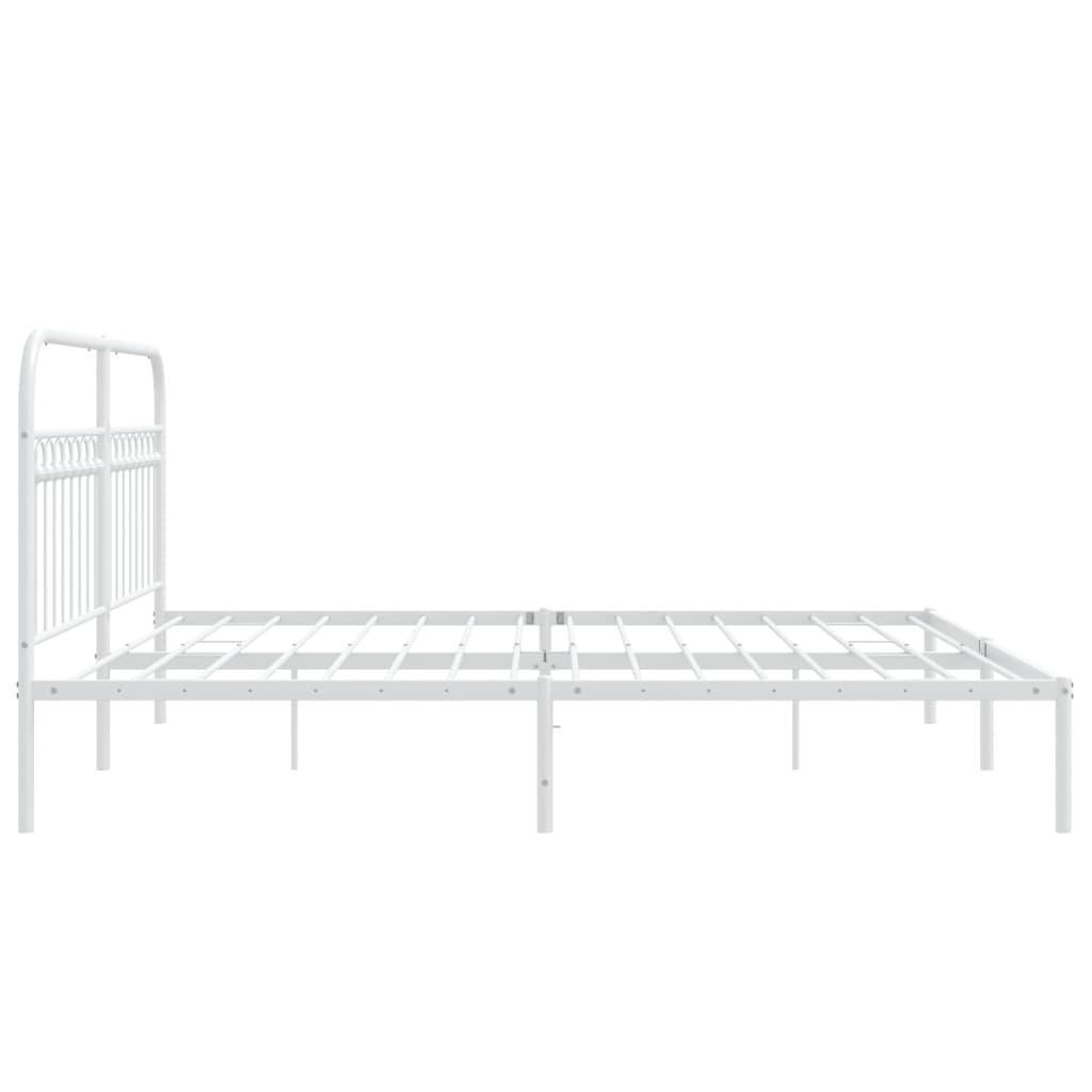 Estrutura de cama com cabeceira 183x213 cm metal branco