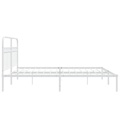 Estrutura de cama com cabeceira 183x213 cm metal branco