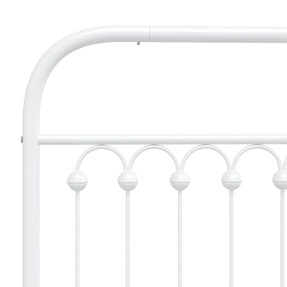 Estrutura de cama com cabeceira 183x213 cm metal branco