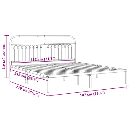 Estrutura de cama com cabeceira 183x213 cm metal branco