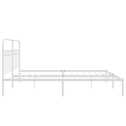 Estrutura de cama com cabeceira 193x203 cm metal branco