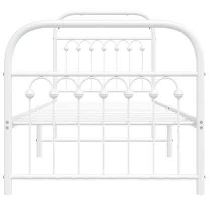 Estrutura de cama com cabeceira e pés 80x200 cm metal branco