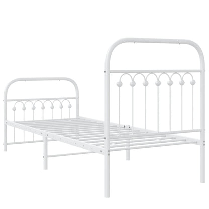 Estrutura de cama com cabeceira e pés 80x200 cm metal branco