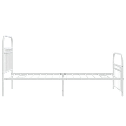 Estrutura de cama com cabeceira e pés 90x200 cm metal branco