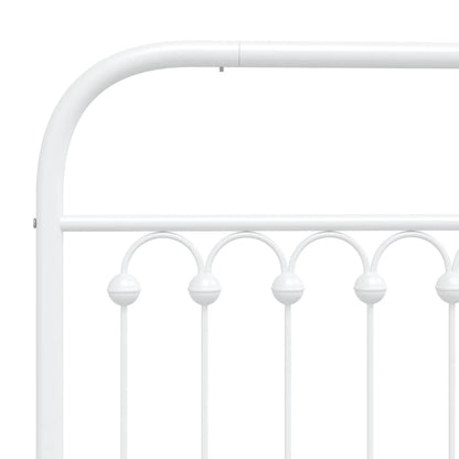 Estrutura de cama com cabeceira e pés 90x200 cm metal branco