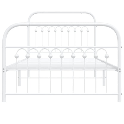 Estrutura de cama com cabeceira e pés 100x200 cm metal branco