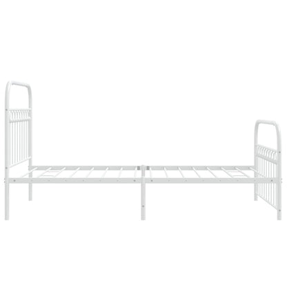 Estrutura de cama com cabeceira e pés 100x200 cm metal branco