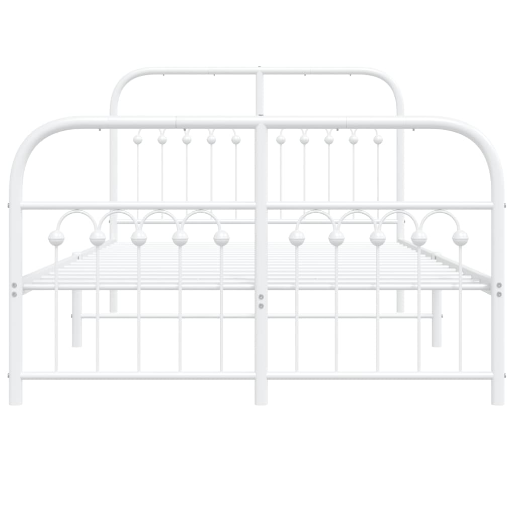 Estrutura de cama com cabeceira e pés 120x190 cm metal branco