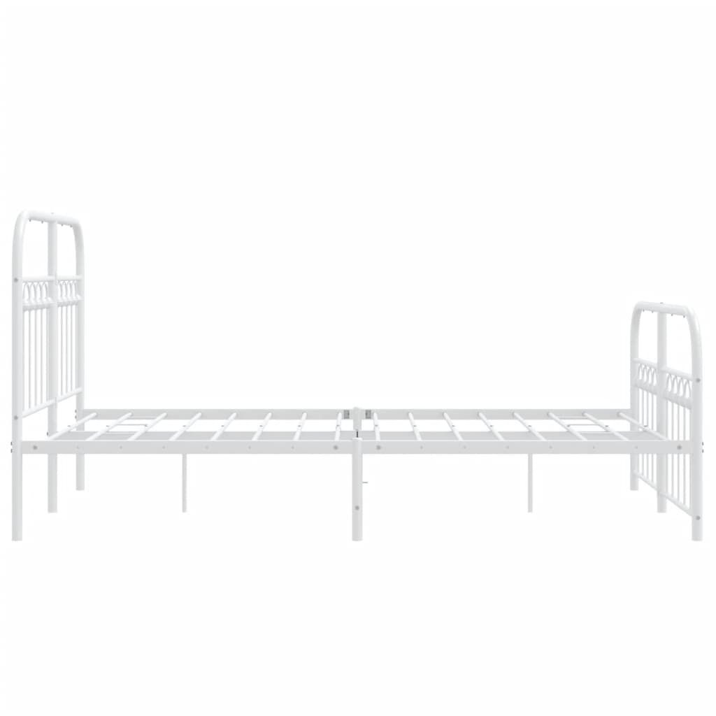 Estrutura de cama com cabeceira e pés 120x190 cm metal branco