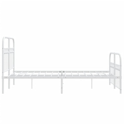 Estrutura de cama com cabeceira e pés 120x190 cm metal branco