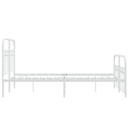 Estrutura de cama com cabeceira e pés 120x200 cm metal branco