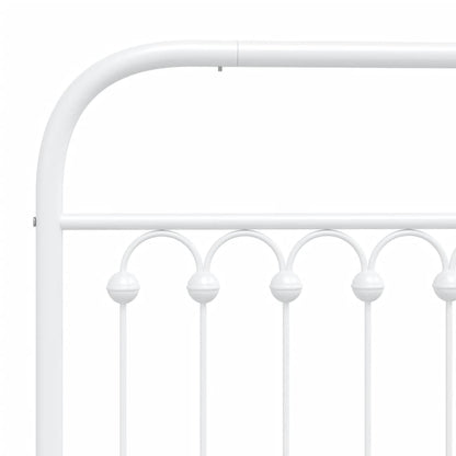 Estrutura de cama com cabeceira e pés 183x213 cm metal branco