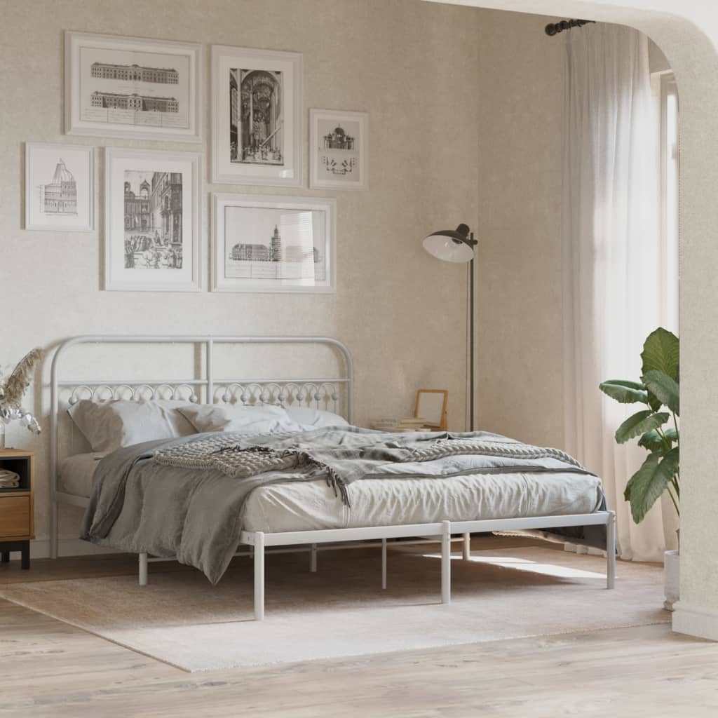 Cabeceira de cama 150 cm metal branco