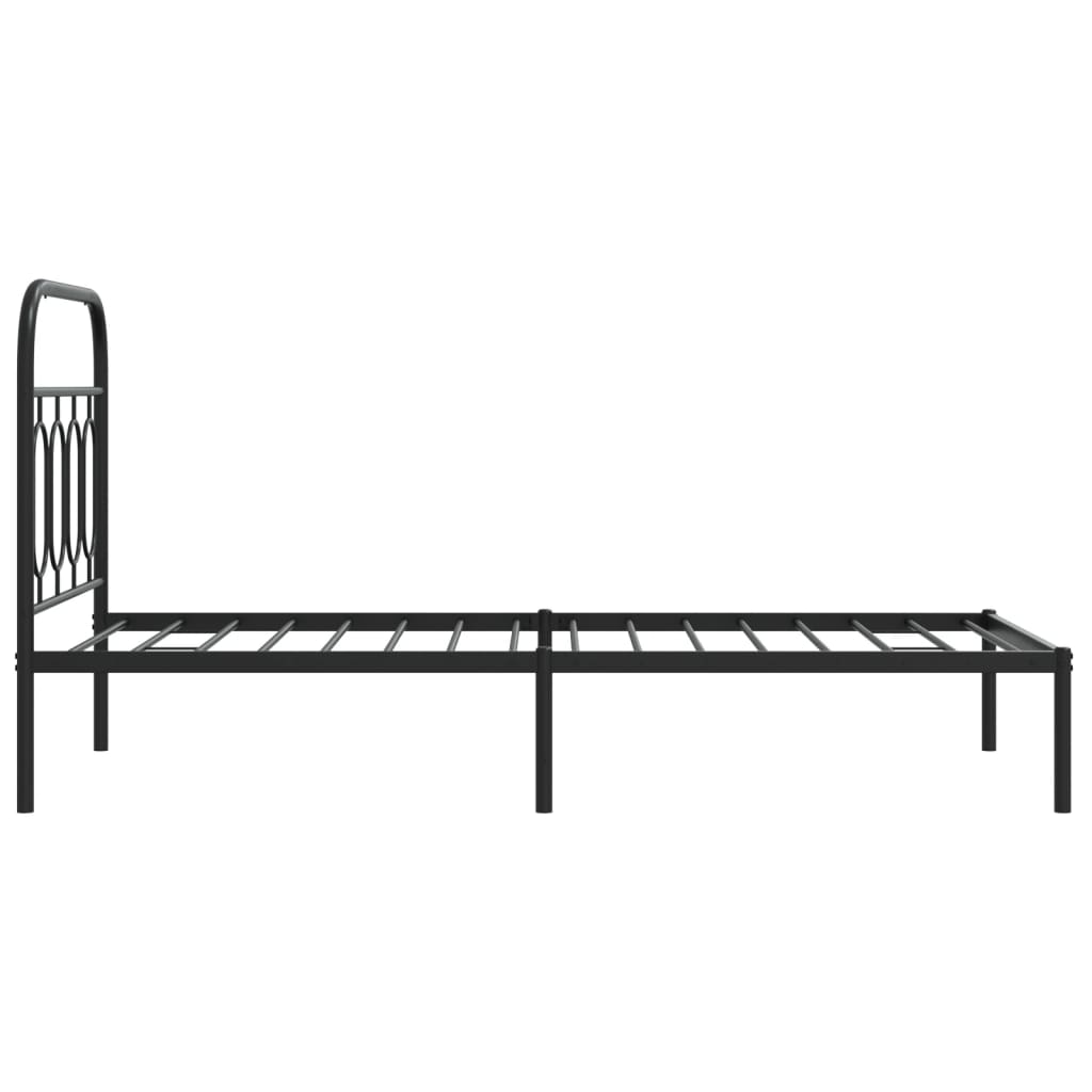 Estrutura de cama com cabeceira 80x200 cm metal preto