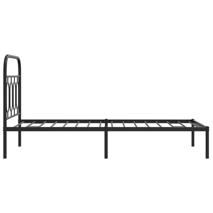 Estrutura de cama com cabeceira 90x190 cm metal preto