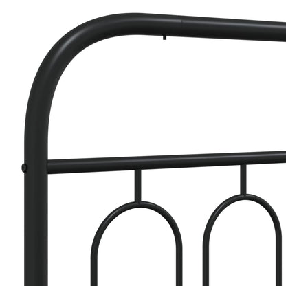 Estrutura de cama com cabeceira 90x190 cm metal preto