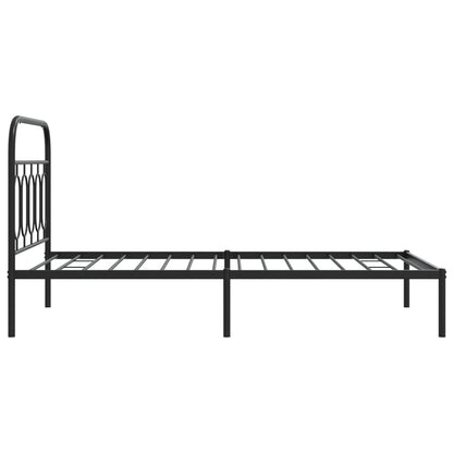 Estrutura de cama com cabeceira 100x190 cm metal preto