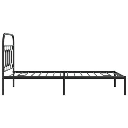 Estrutura de cama com cabeceira 100x200 cm metal preto