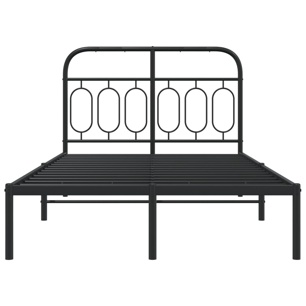 Estrutura de cama com cabeceira 120x190 cm metal preto