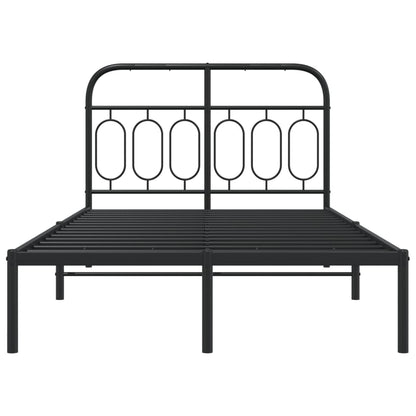 Estrutura de cama com cabeceira 120x190 cm metal preto