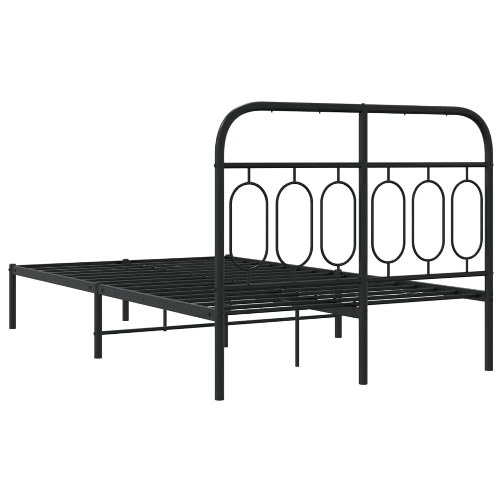 Estrutura de cama com cabeceira 120x190 cm metal preto