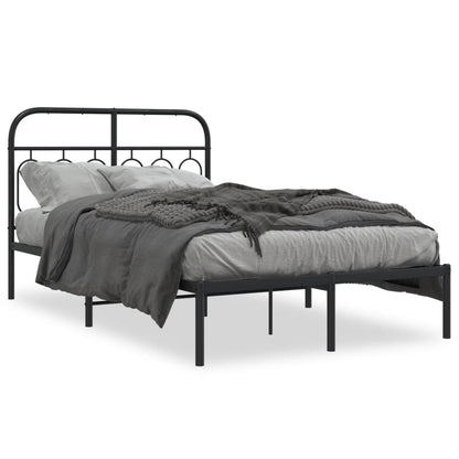 Estrutura de cama com cabeceira 120x190 cm metal preto