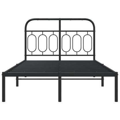 Estrutura de cama com cabeceira 120x200 cm metal preto