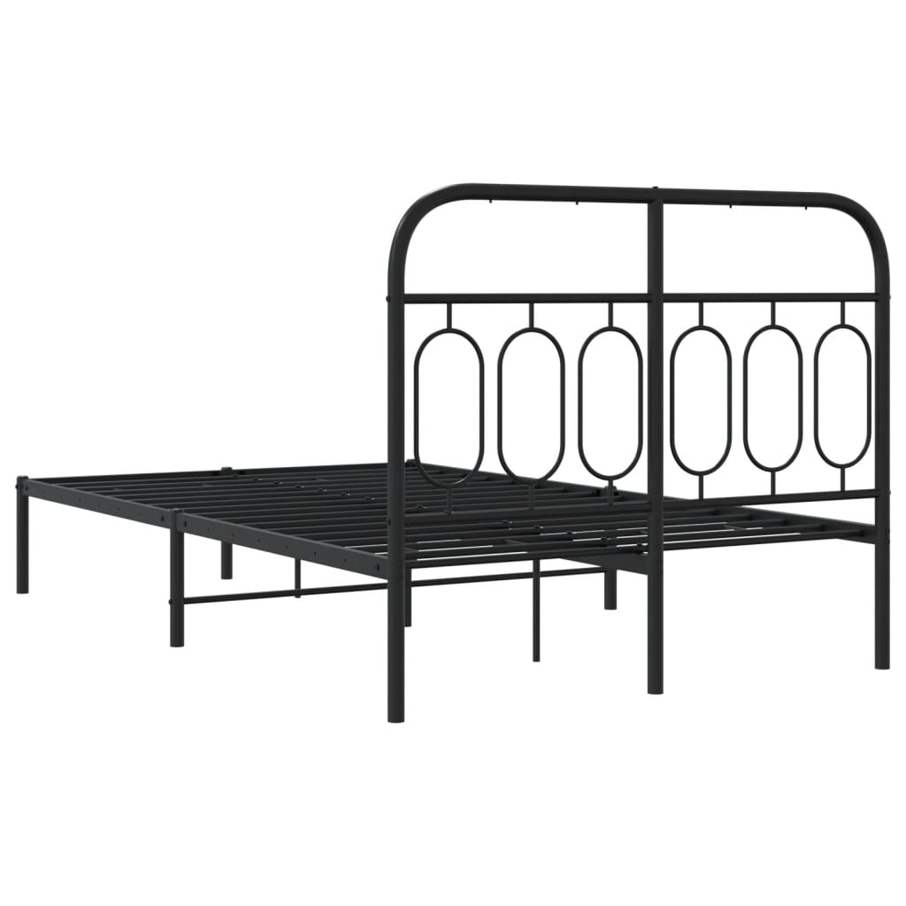 Estrutura de cama com cabeceira 120x200 cm metal preto