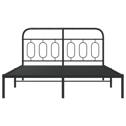 Estrutura de cama com cabeceira 135x190 cm metal preto