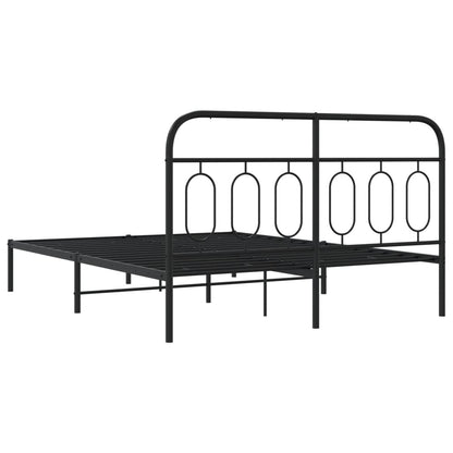 Estrutura de cama com cabeceira 135x190 cm metal preto