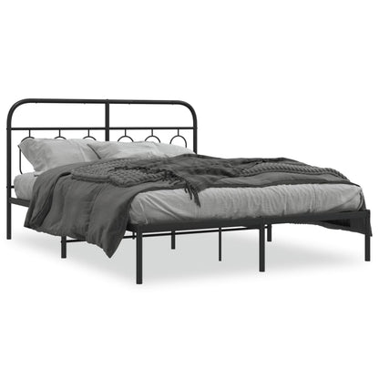 Estrutura de cama com cabeceira 135x190 cm metal preto