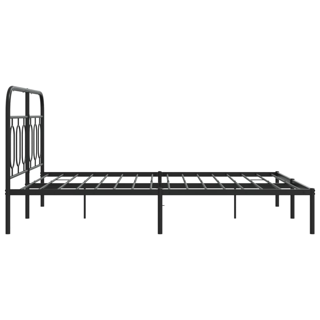 Estrutura de cama com cabeceira 140x190 cm metal preto