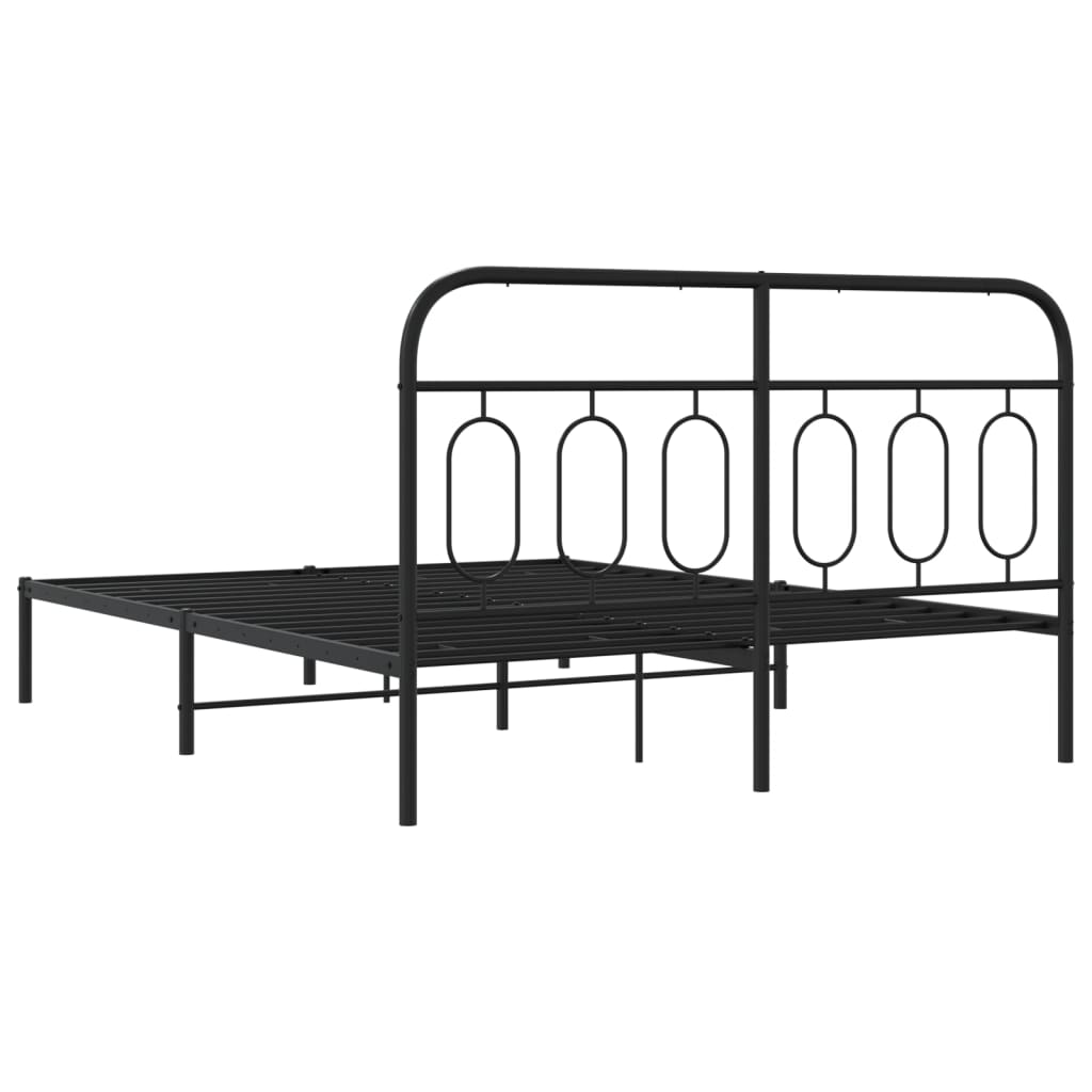 Estrutura de cama com cabeceira 140x190 cm metal preto