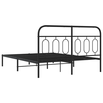 Estrutura de cama com cabeceira 140x190 cm metal preto