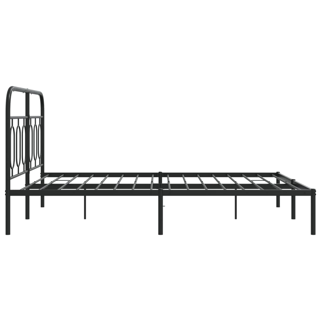 Estrutura de cama em metal com cabeceira 150x200 cm preto