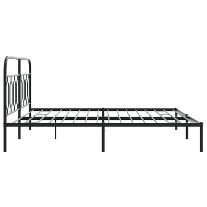 Estrutura de cama com cabeceira 160x200 cm metal preto