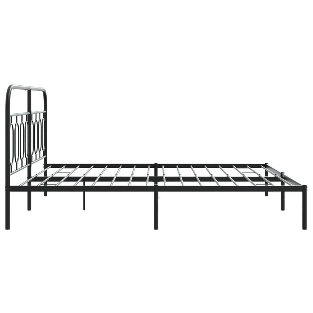 Estrutura de cama em metal com cabeceira 180x200 cm preto