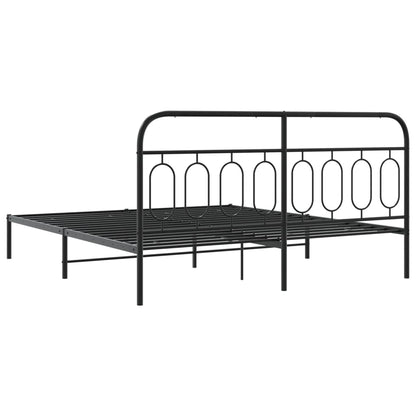 Estrutura de cama em metal com cabeceira 180x200 cm preto