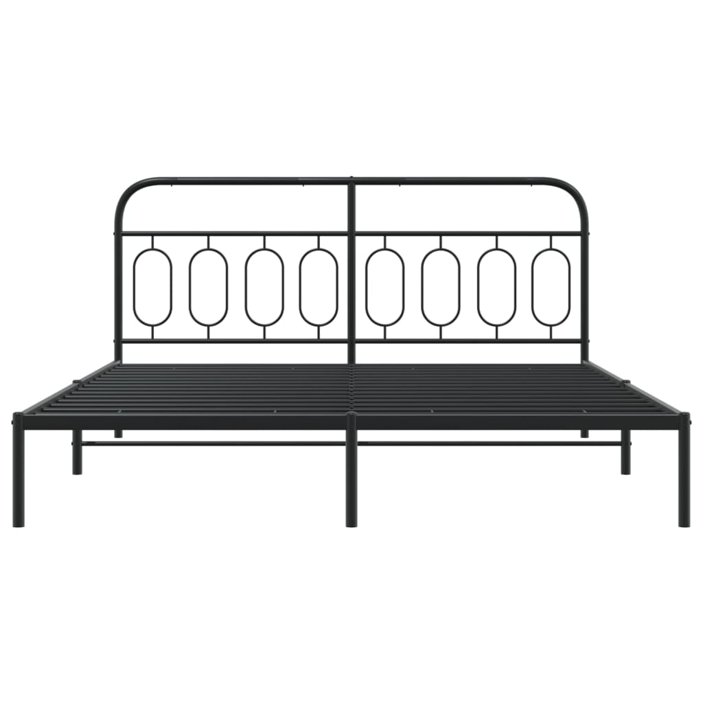 Estrutura de cama com cabeceira 183x213 cm metal preto