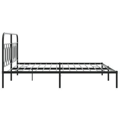 Estrutura de cama com cabeceira 183x213 cm metal preto